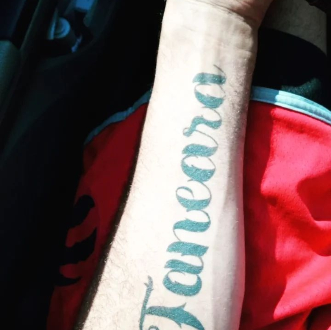 forearm tattoo before